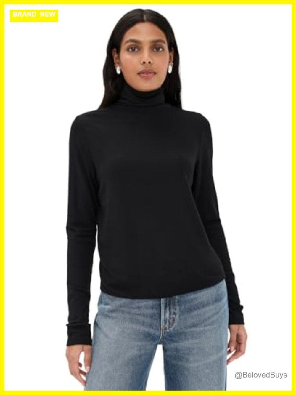 Vince Essential Long Sleeve Turtleneck Fitted Pullover Sweater